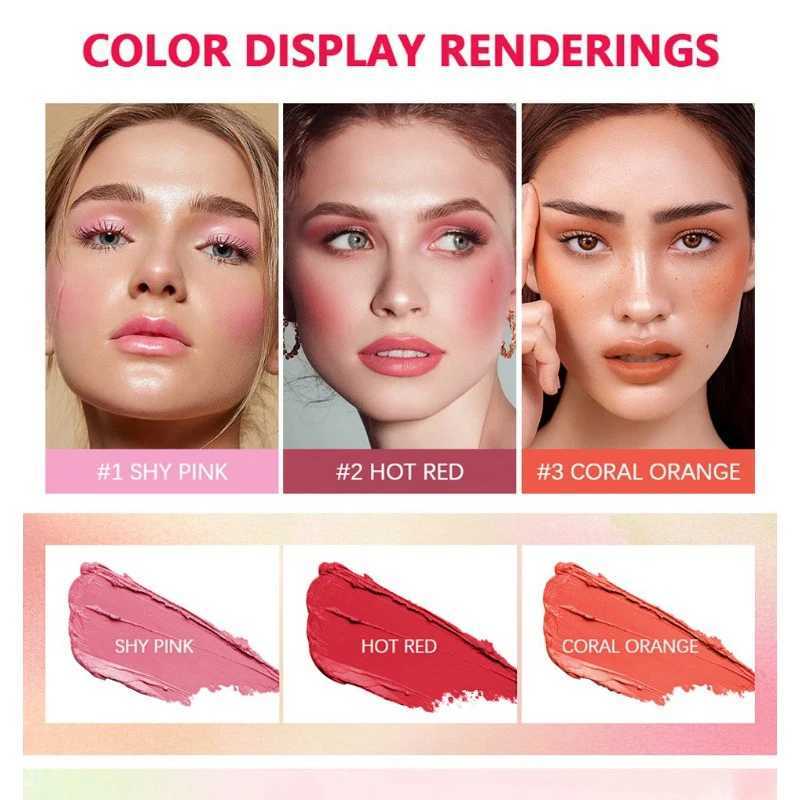 Multi-function B Stick Natural Cheek Face Rouge Ber Cream Lasting High Color Rendering Brightening for Women MakeupXJ241225