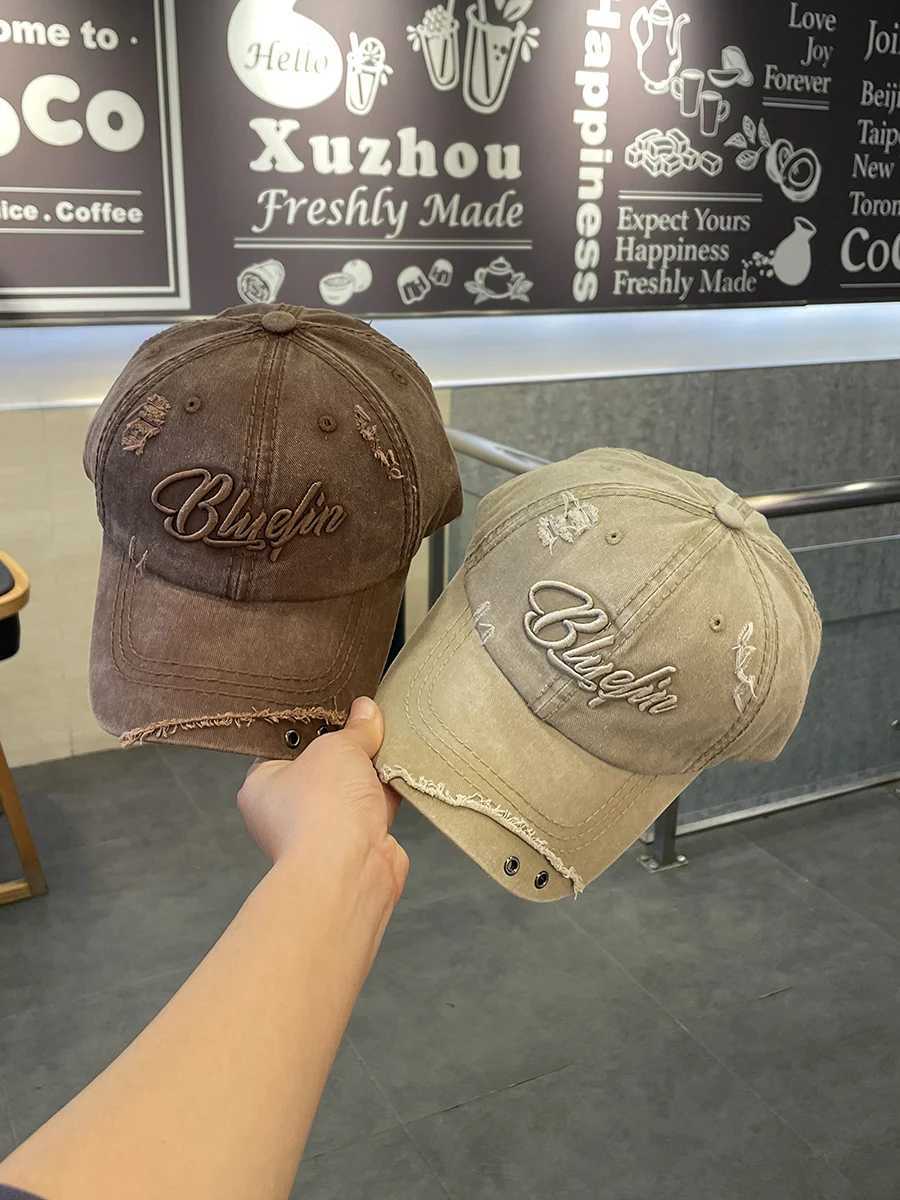 Spring new retro Tattered jeans baseball cap suitable for hip-hop street couples with toe caps W241225