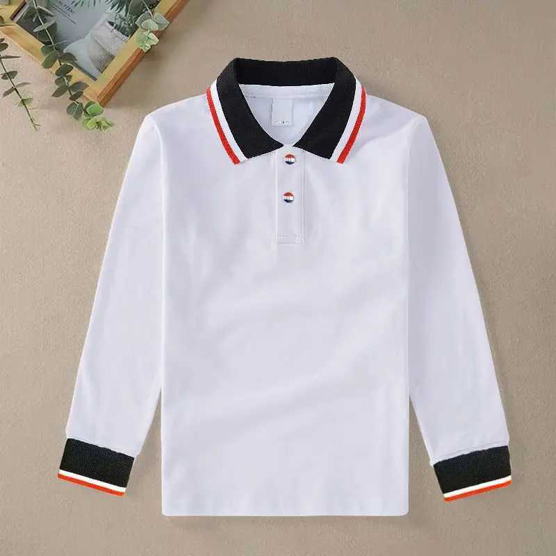 Children T-shirt Long Sleeve Polo Shirts Boys Kids Solid color Tops Baby Boy Sports Polo Boys Clothes 110-190cmXJ241225