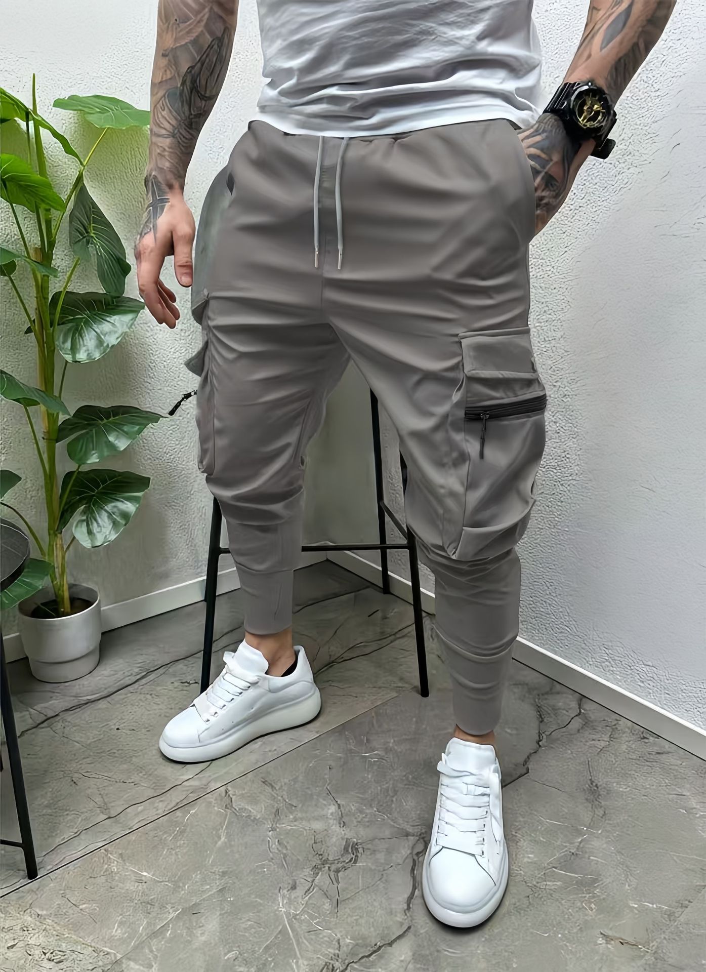 Mens Sweatpants Fashion Baggy Jogging Pants Outdoor High Quality Comfortable Sport Casual Hot Tracksuit Trousers Drawstring Casual Sportswears