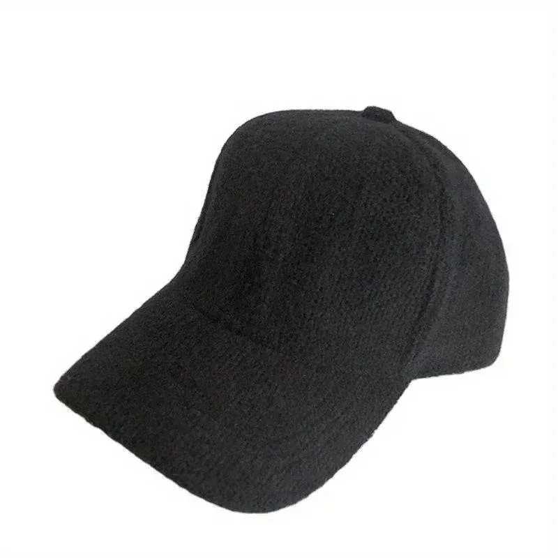 Warm rabbit fur snap cap with adjustable sunshade and windproof baseball cap suitable for men women autumn winter outdoor travel toe cap W241225