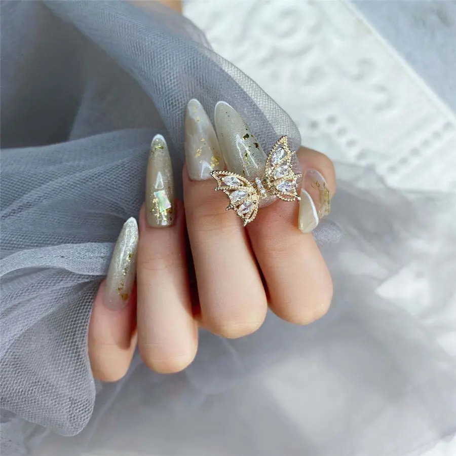 10pcs Flying Shaking Butterfly Zircon Alloy Nail Art Crystals Rhinestone Decorations Charms Jewelry Nails Accessories Supplies 241225