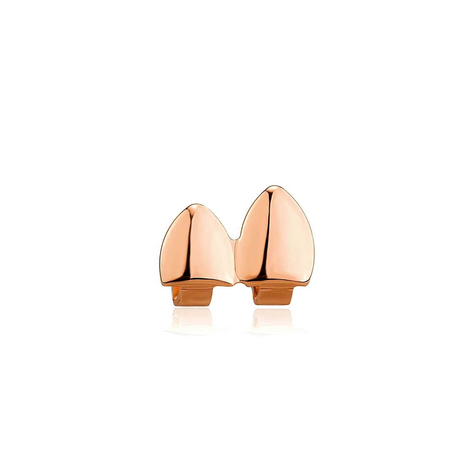 Gold Silver Rose Gold Plated HipHop Single Tooth Grillz C Top Bottom Dental Grill Teeth Cs Halloween CosplayXJ241225