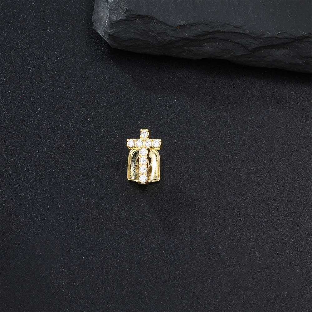 D Z Hip Hop Single Cross Teeth Grillz For Men Women Fashion d Out CZ Stones Charm Grills Dental Mouth Punk Teeth JewelryXJ241225