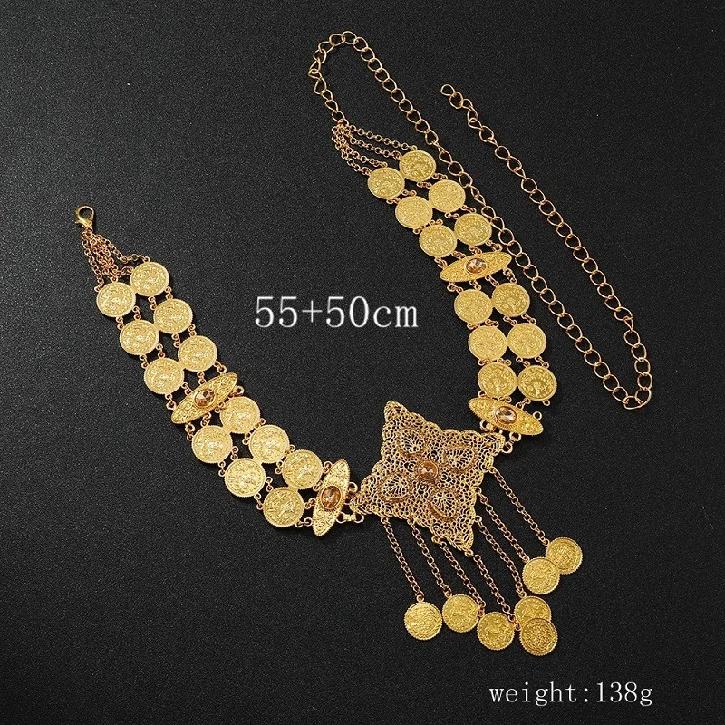 Ethnic Style Vintage Waist Chain For Women Bohemian Coin Tassels Belly Chain Waistband Dance Clothing Accessories Jewelry 241225