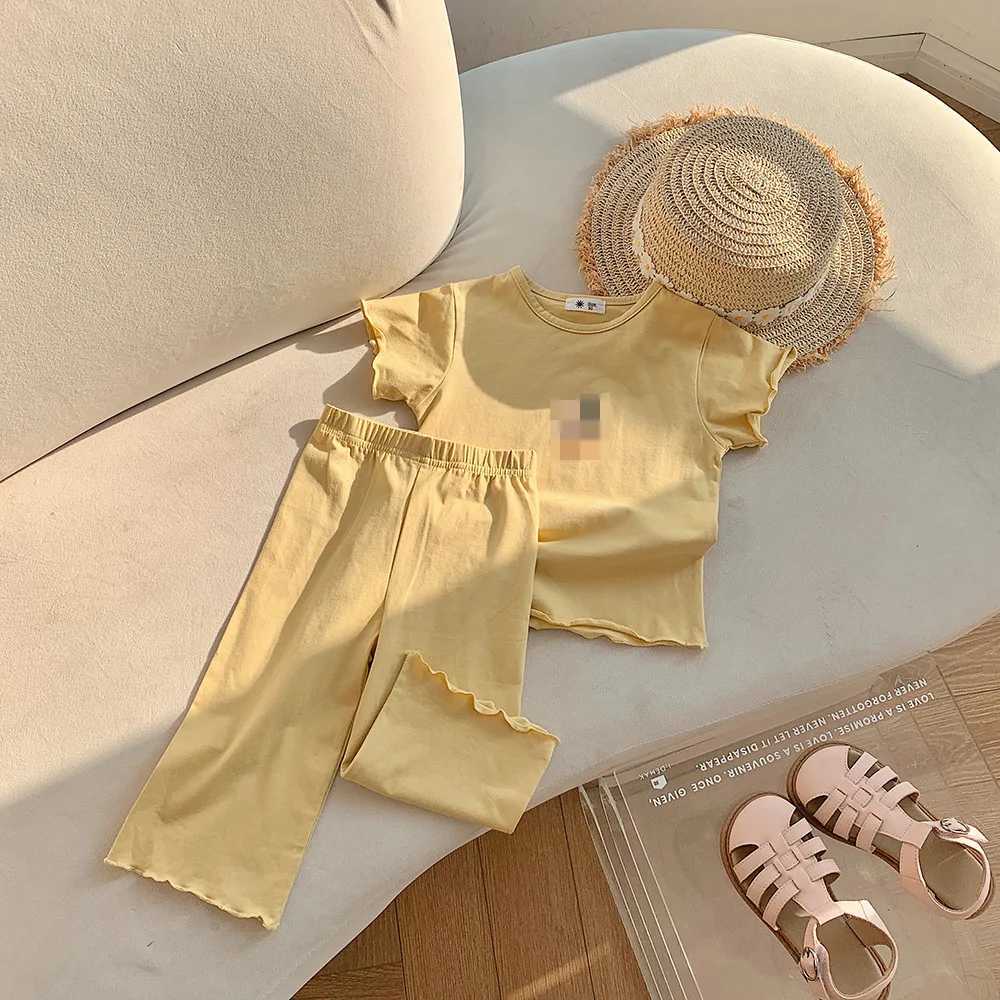 Clothing Sets Childrens Pajamas Set Summer Thin Section Baby Cotton Pajamas Homewear Ice Silk Girls Casual Pajamas Homewear Two-Piece SetY241225FGOI