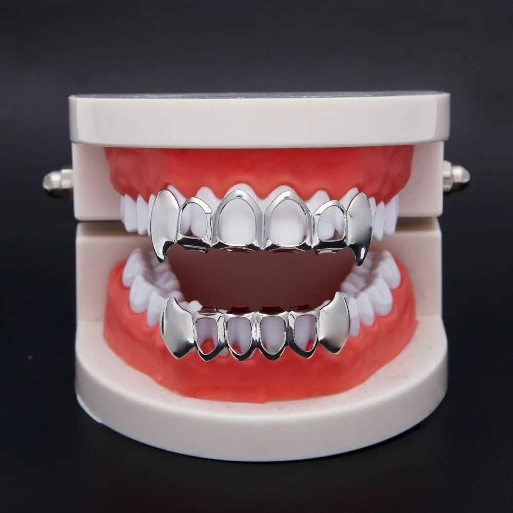 2022New Bling Teeth Grillz Top Bootom Dental Mouth Punk Teeth Cs Cosplay Party Tooth Rper Hip Hop Jewelry TG005XJ241225