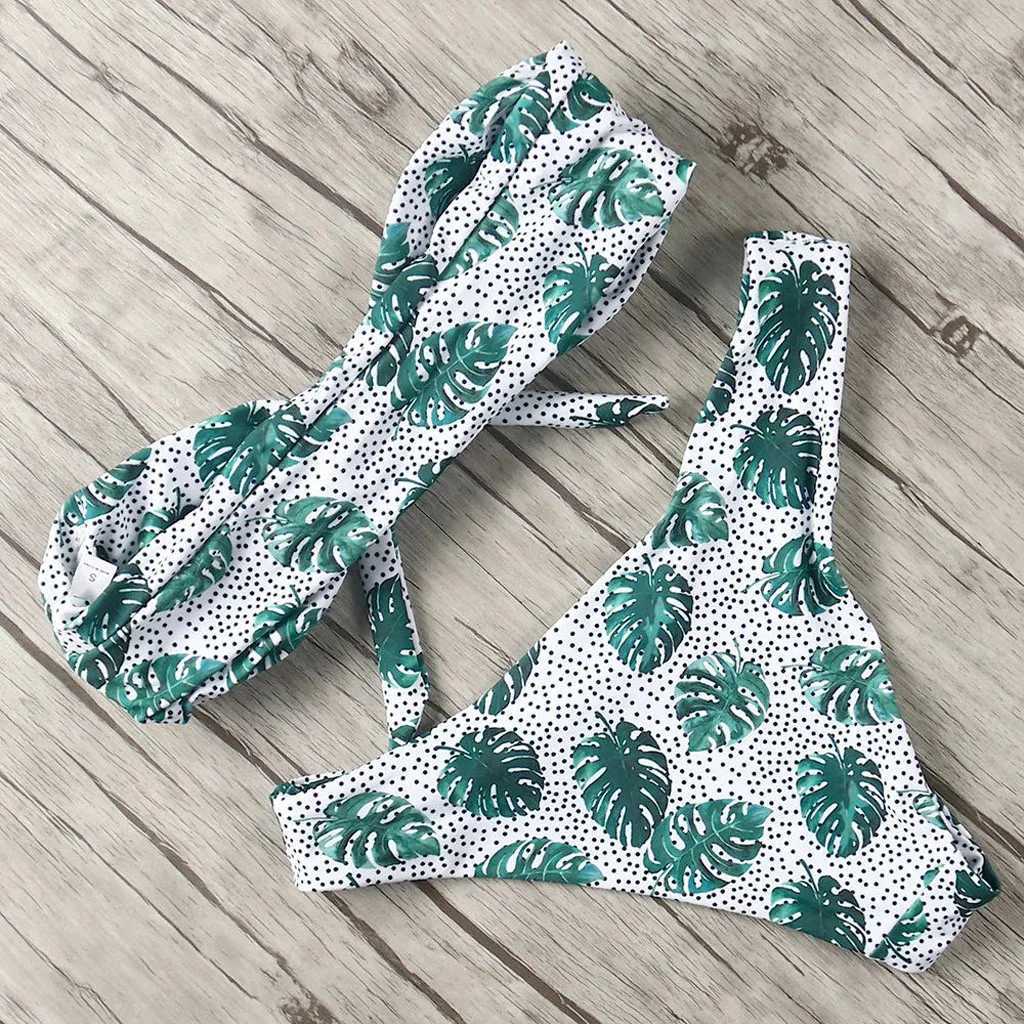 Womens sexy two-piece swimsuit bow high cut Bandeau bikini set 2-piece womens swimsuit bikini women 2024 trend push upsW241225