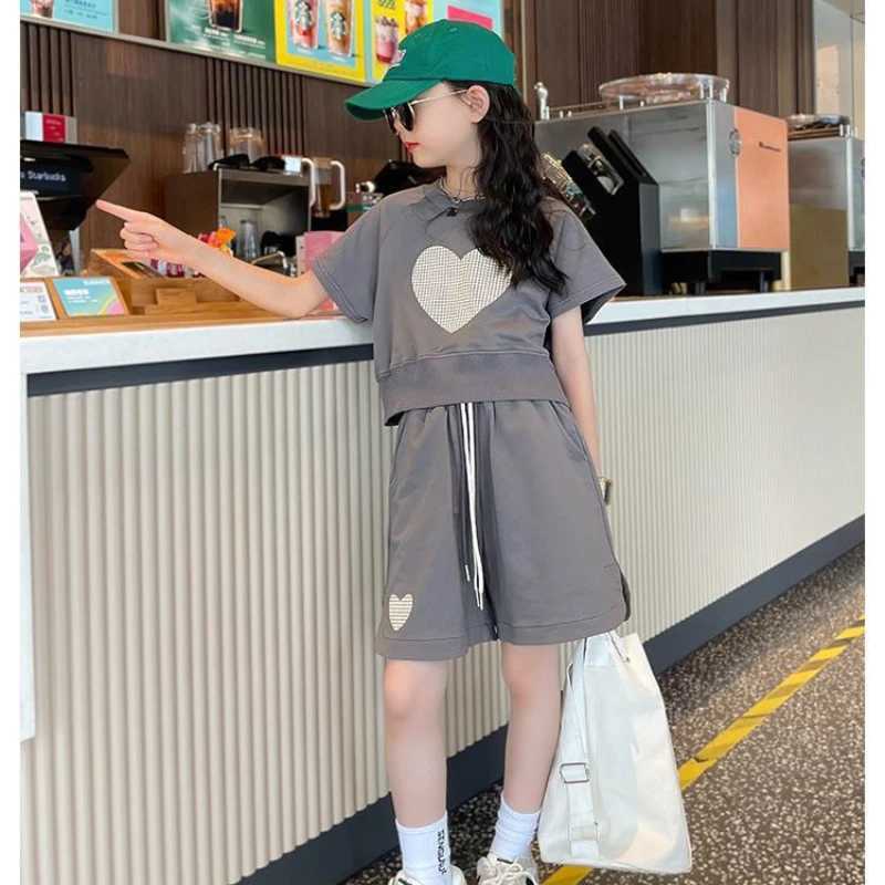 Clothing Sets Summer Children Girls Clothes Cute T-shirt and Shorts Set Kid Girl Short Sleeve Top Bottom 2 Pieces Suit Tracksuit StreetwearY241225TECS
