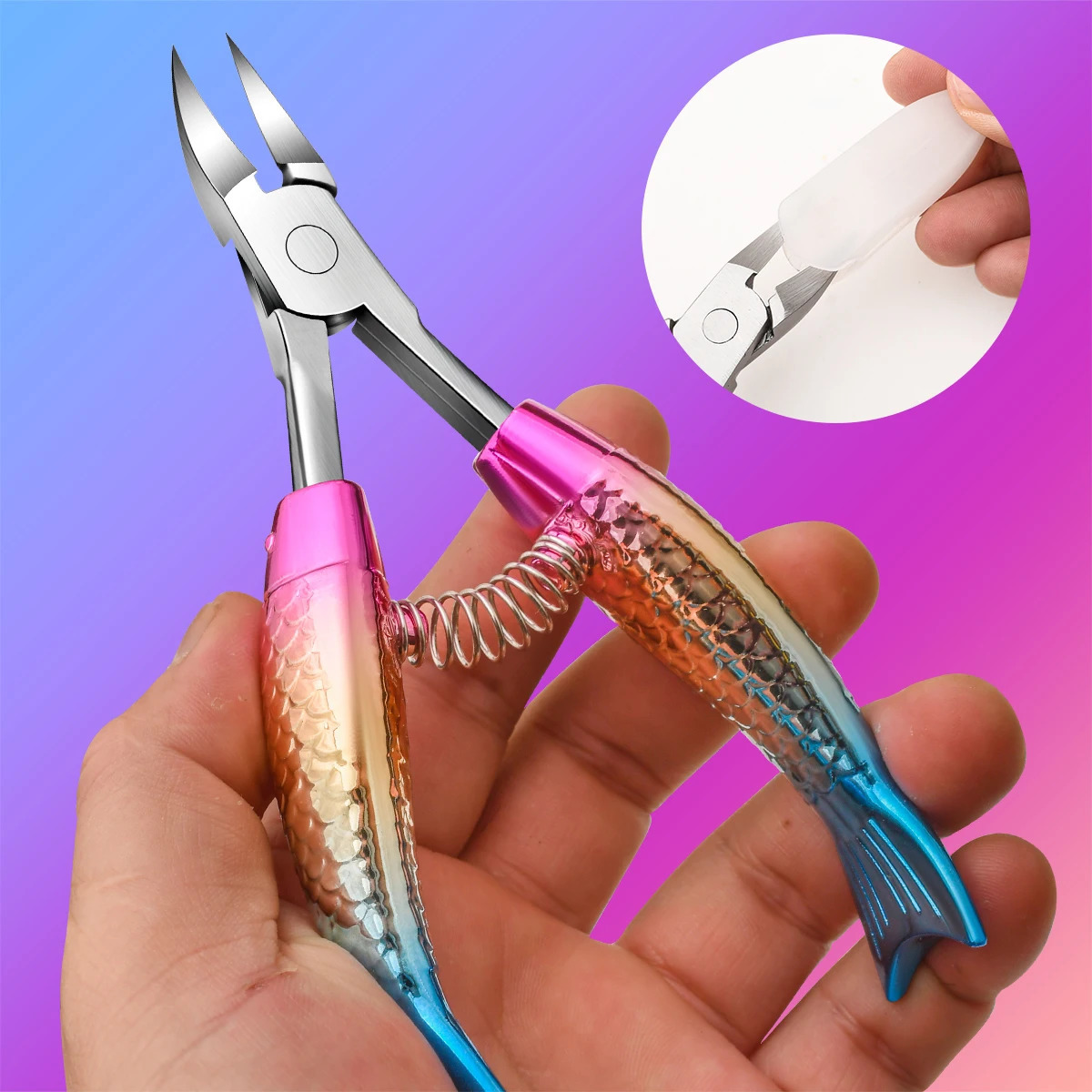 Professional thick toenail clippers for thick nails and ingrown nails Wide jaw opening nail clippers set for ingrown manicures I 241225