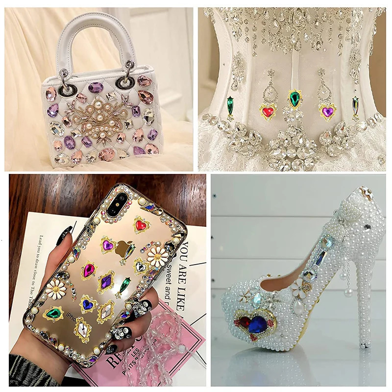 Nail Art Rhinestones Gems Decorations Set Jewelry Nails Charms Crystal Glass Diamond Accessories For DIY Nail Art 241225