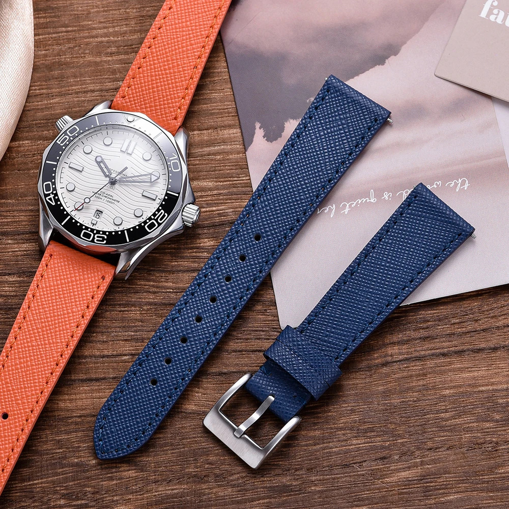 Quality Calfskin Leather Watch Bands Saffiano Leather Watch Straps 18/19/20/21/22/23/24mm Strap Wristwatches Watch Accessories 241225