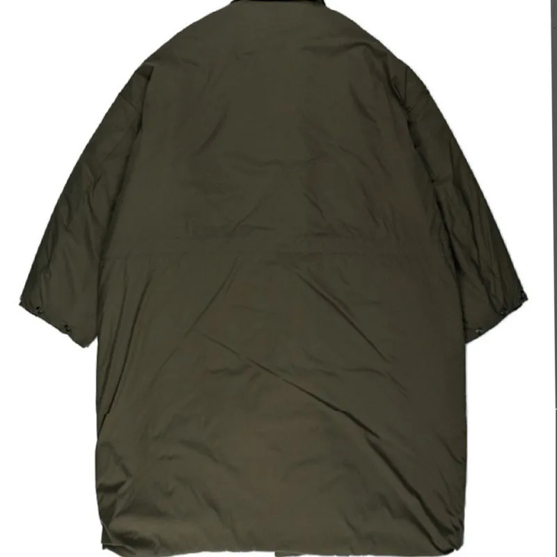NHOOLYWOOD Japanese Retro Loose Trend Sherry Cotton Thickened Jacket Men Long Parka Coat 241225
