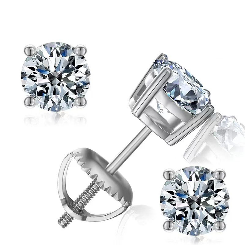 pass diamond tester VVS1 moissanite earrings designer for women men making of 925 sterling silver stud earrings screw back earring jewelry woman valentines day gift