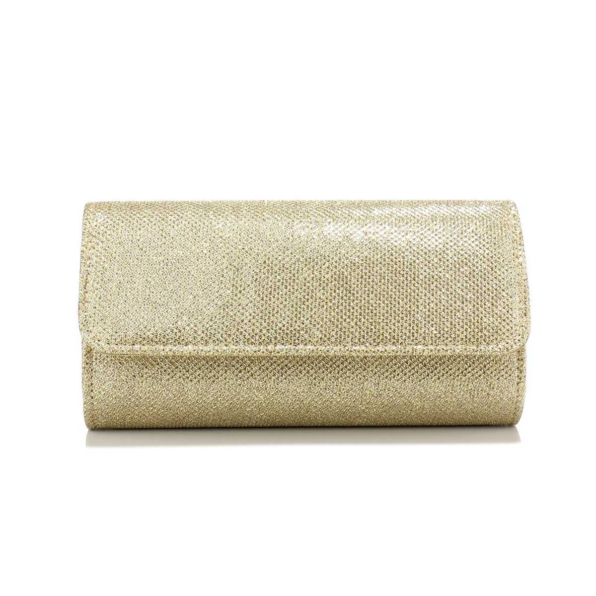 High Quality Casual womens evening bag gold chain metal clutch bag small envelope design lid handbag wallet flash T241225