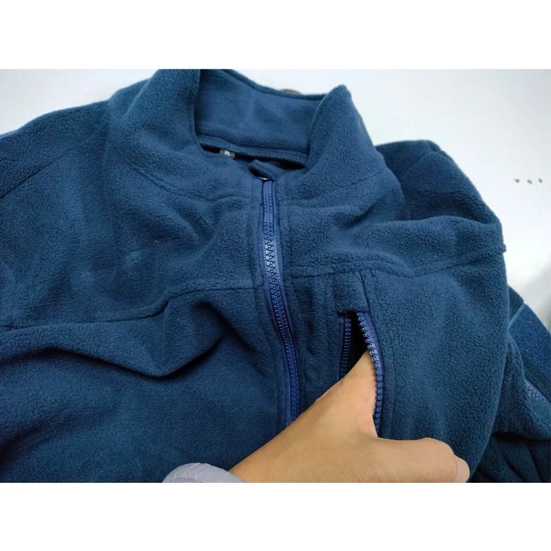 Autumn Winter Mens Fleece Jacket Outdoor Sports Tactical Coat Stand Collar Full Zip Warm Hiking Work Travel Jackets 241225