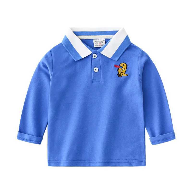 Spring Autumn Baby Boy Polo Shirt Cotton Long Sleeves Children Boy 1-6 Years Tops Animals Pattern Kid Boy ClothesXJ241225