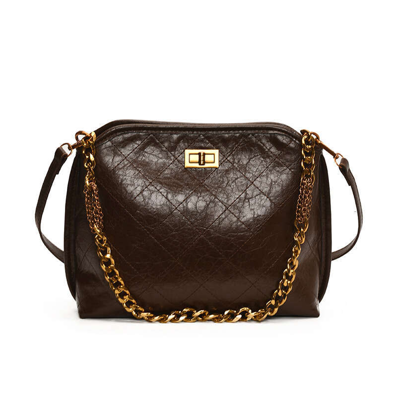 chain handbag women's light luxury single shoulder bag tote puese crossbody shoulder bags autumn winter new trendy and niche diamond grid