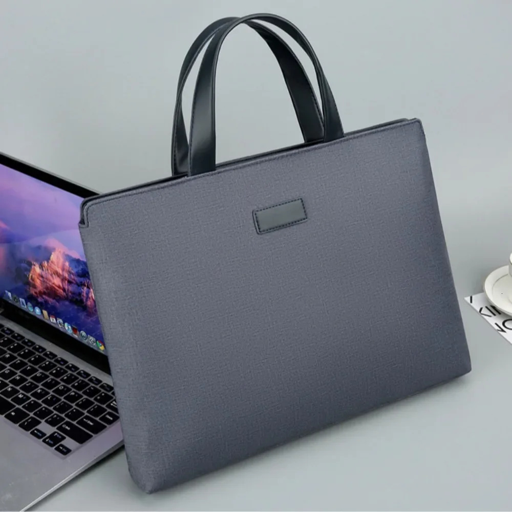 Mens Briefcase Storage Bag PU Horizontal Style Business Meeting Document Bag Portable Briefcase Without 241225