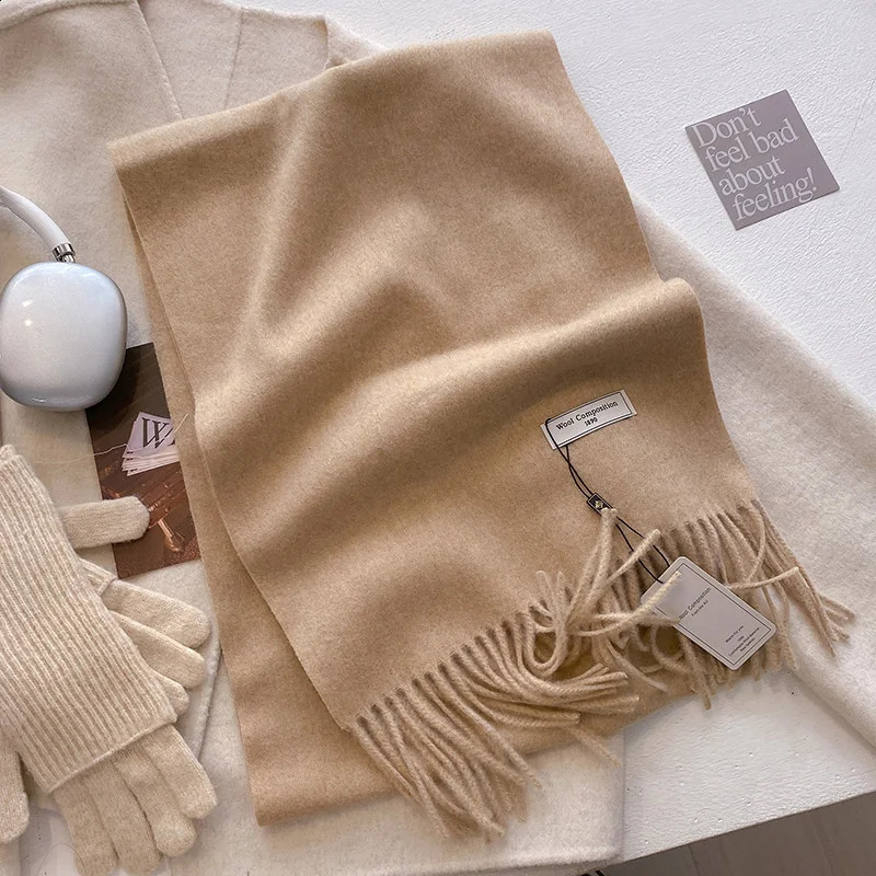 Winter Wool Scarf Womens Cashmere Warm Cashmere Foulard Womens Shawl Bag Thick Soft Bufanda Scarf Stoll 241223