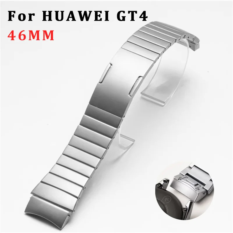 No Gaps Metal Link Bracelet Strap for Huawei Gt4 46mm Band Huawei GT4 46mm Replacement Official Style Watchband Accessories 241225