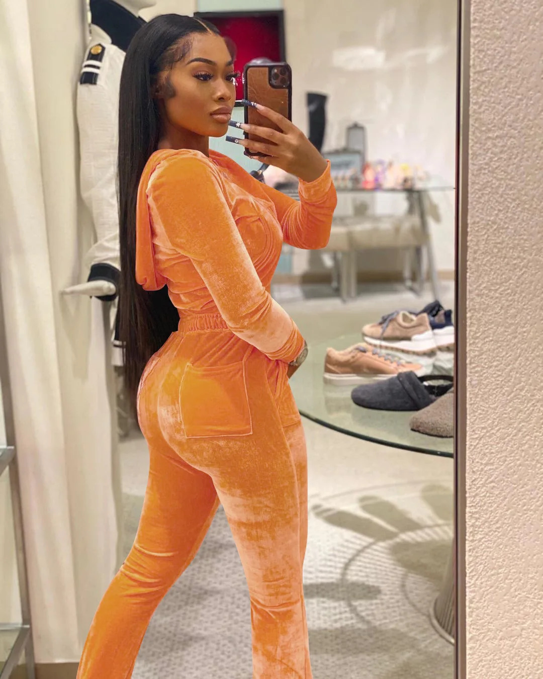 Women Velvet Jogging Suit Fall Casual Velour Hoodie Crop Top Jacket And Wide-Leg Pants Tracksuits Womens Two Piece Set 241217