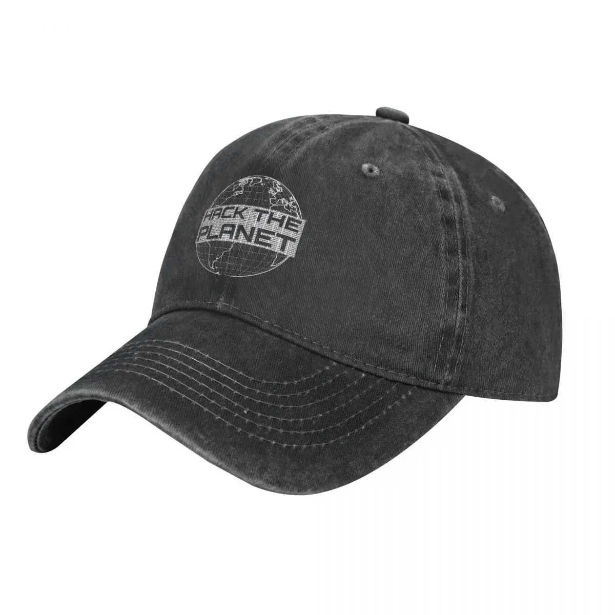 Planet Light Gray Globe hacker baseball cap toe cap mens sun hat designed for computer hackers W241225