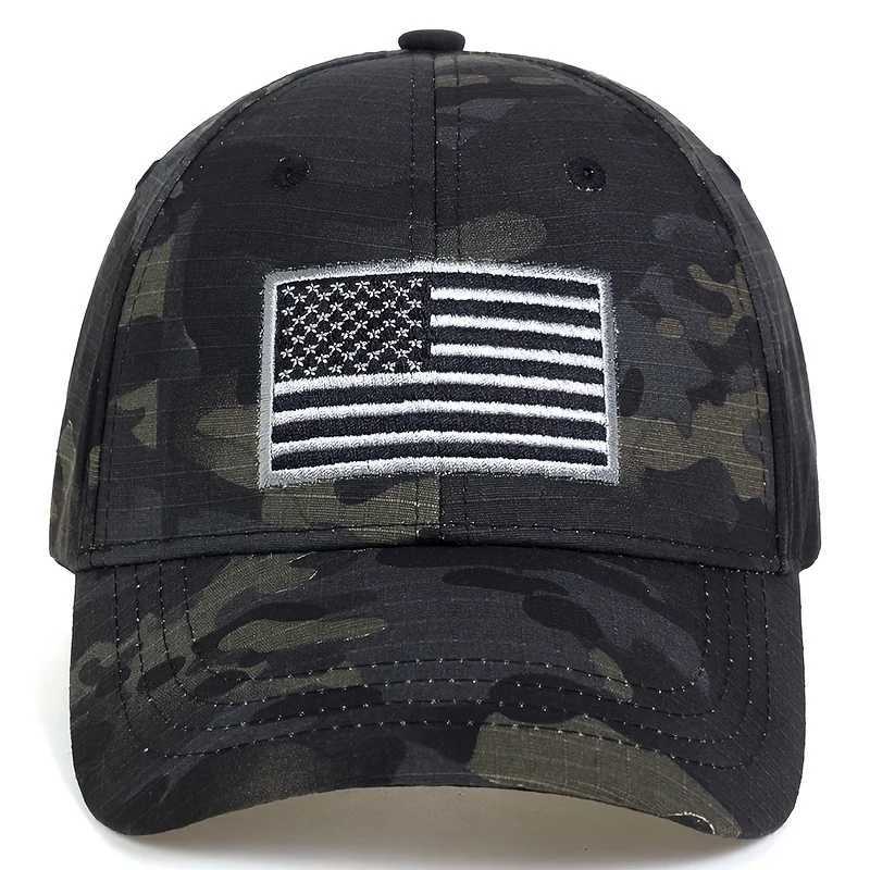 Tactical Army US Flag Neutral Mesh Embroidered Baseball Hat Womens Hip Hop Foot Hat Sports Outdoor Hat W241225