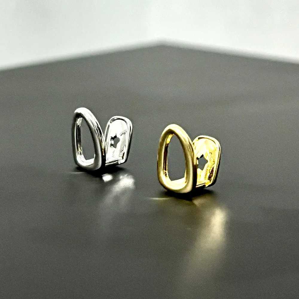 YOUNGX Y2K Simple Single Hollow Teeth Grillz Braces Hip Hop Glossy Tooth Cs For Women Men Jewelry Dental GrillsXJ241225