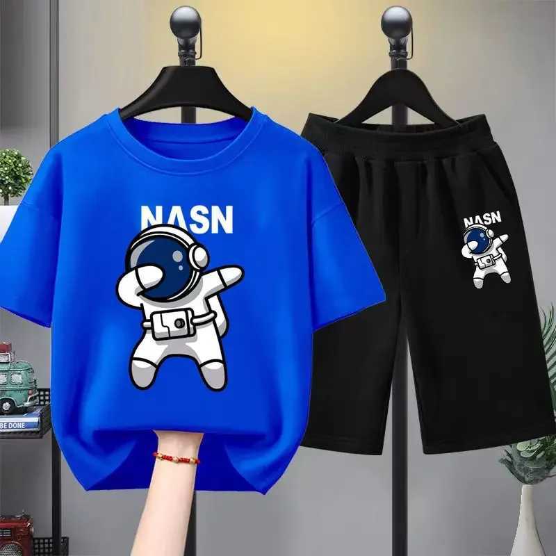 Clothing Sets Summer Baby Boy Clothes Set Childrens Girls Astronaut Printed T-shirts and Shorts 2pcs Suit Kid Casual Top Bottom Daily OutfitsY2412250Z
