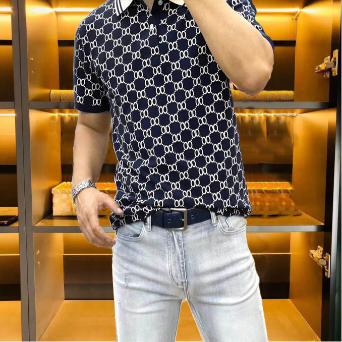 Designer Polo Shirts Mens Casual Poloshirt Snake Bee Print Embroidery TOP tshirt High Street Mens Polos and shorts sets Fashion Summer Clothes tees
