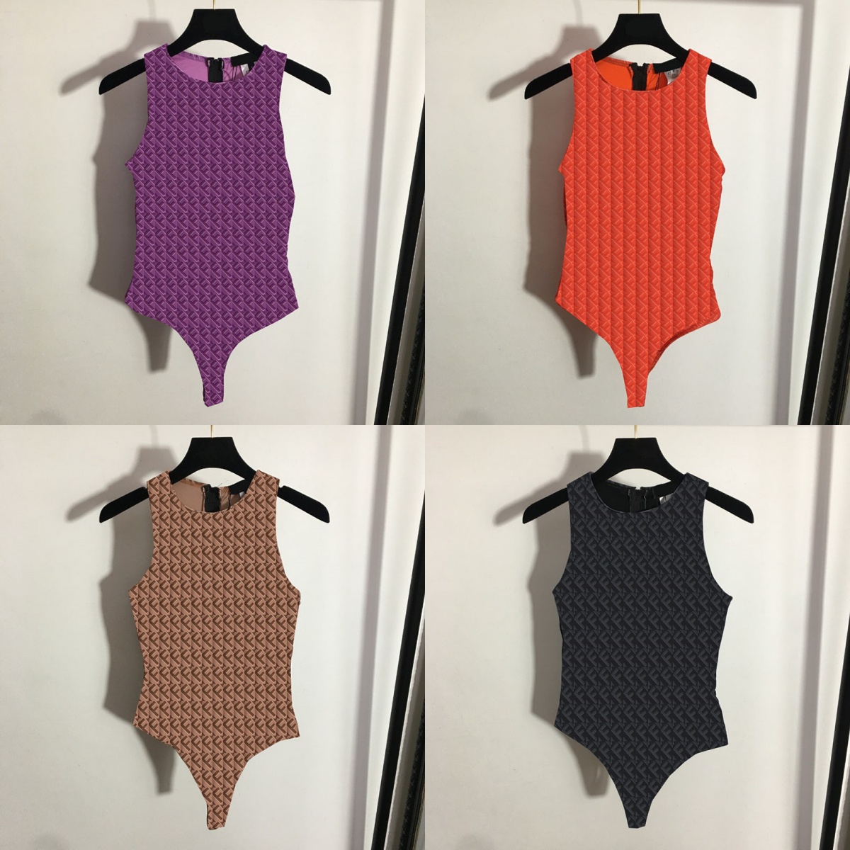 Womens Swimwear Vintage Printing Monokini Classic Sleeveless Zipper Cover Belly Bikini Beach Party Surfing