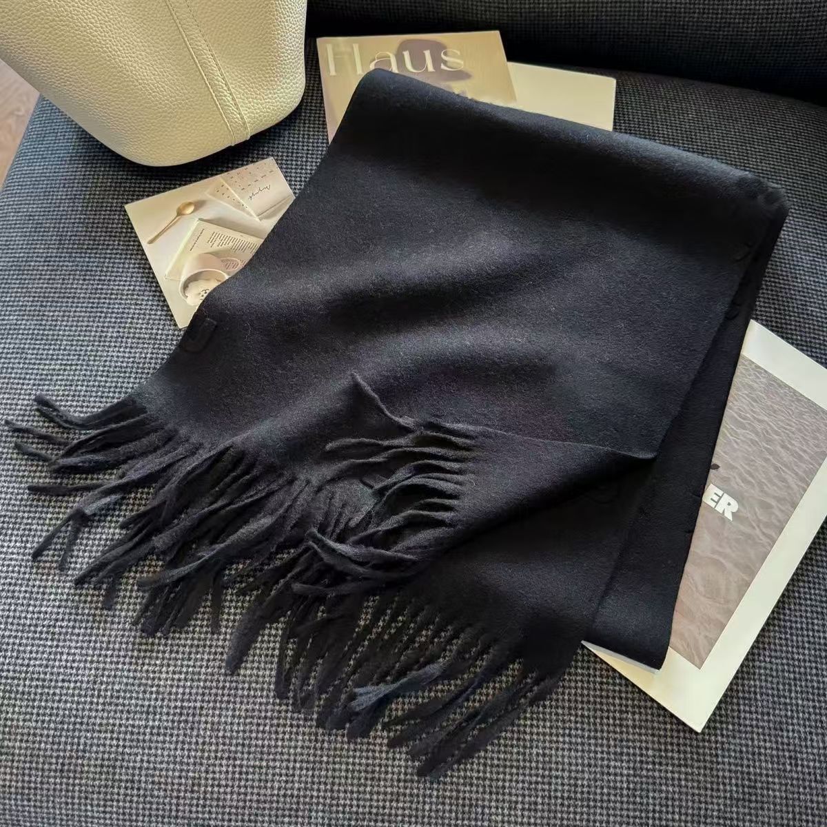 T030 scarf women's winter versatile thick neck scarf scarf hand-woven winter Korean style