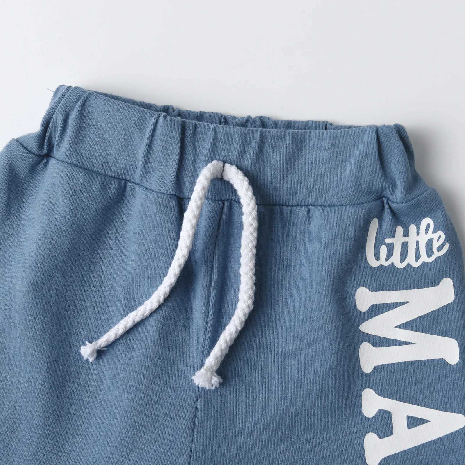 Clothing Sets 2 pieces of newborn baby mens suit thin cotton new letter printed short sleeved jumpsuit top+short sleeved summer setY241225M46A