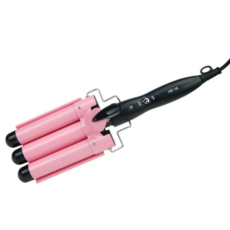Three Tube Curling Triple Barrel Wave Water Ripple Rolls Electric Hair Curler US Fast Heating Corrugated Hair Straightener 241225