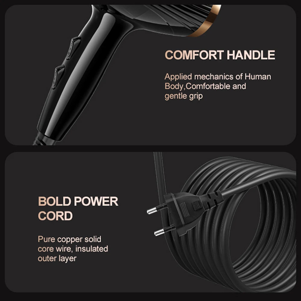 6 In 1 High-Powered Low Noise Hair Dryer Powerful Fast Dry Cold Wind Hair Dryer For Home Travel Hair Styling 241225