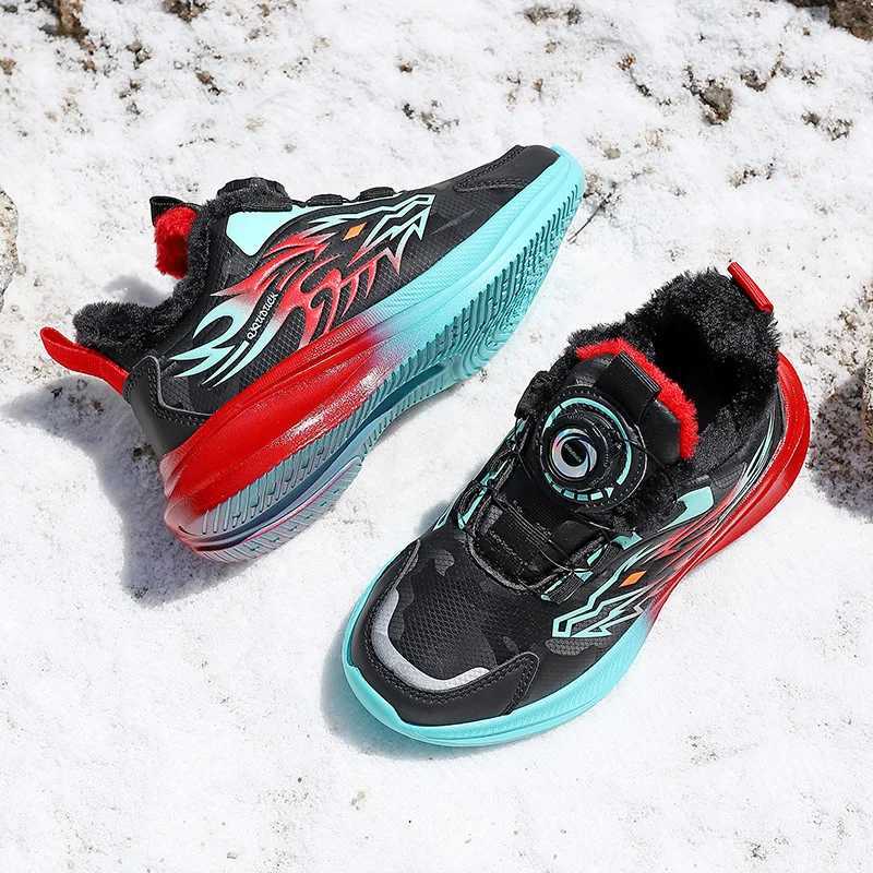 Athletic Outdoor Children Shoes Boy Sneaker Plush Winter Kids Casual Sneaker New Design Fur Warm Trainers Tennis Boy Sports Shoes H241223