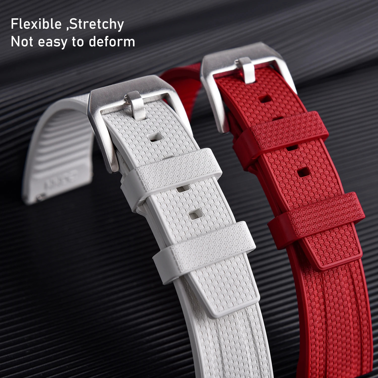 High Quality Busluo Fkm Rubber Watch Strap 20mm 22mm Watch Band Fluororubber For Traditional Diving Watch Accessories 241225