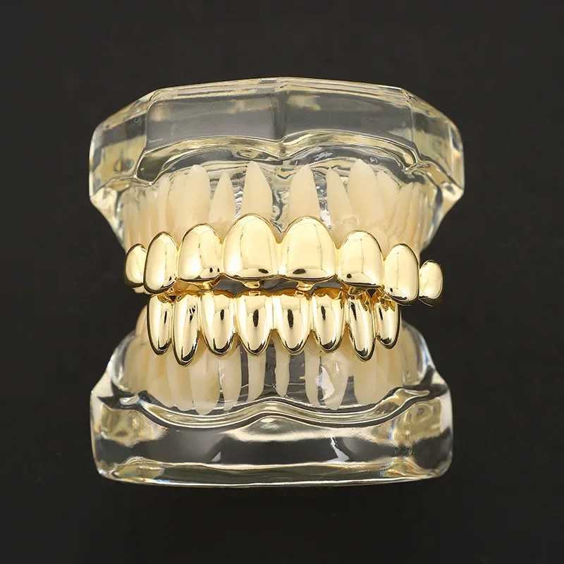 Irregular 8/8 teeth Grillz HIP HOP Teeth Grillz Top Bottom Grills Set With sile Real Shiny Vampire Tooth Sets GiftXJ241225