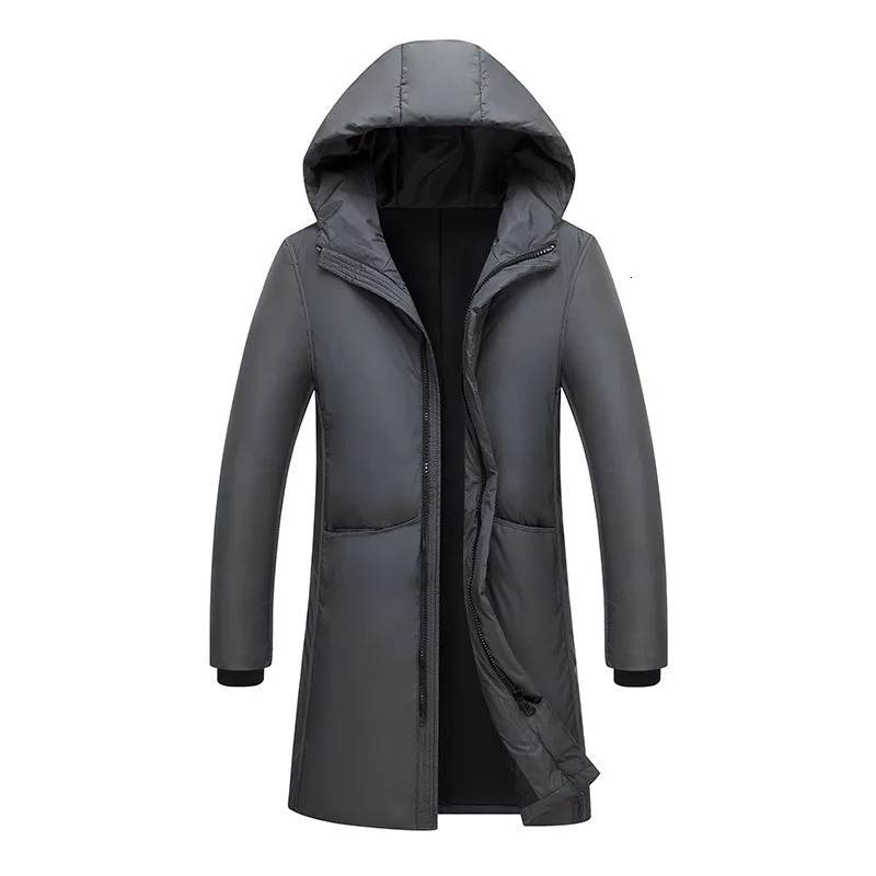 Mens Winter Long Warm Jacket Thick Hooded Parkas 241225