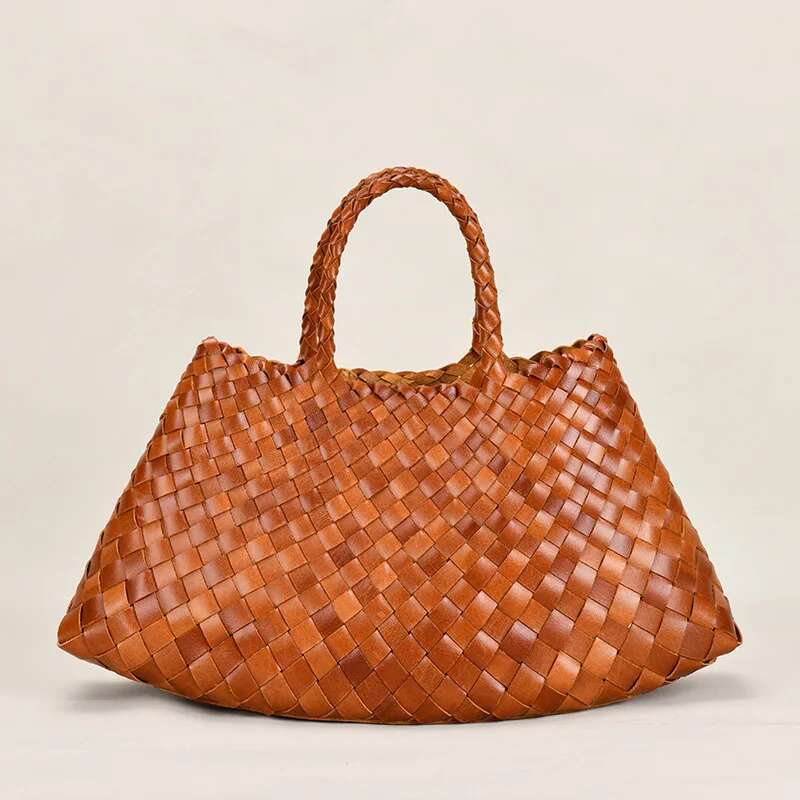 Women's handbag, new cowhide basket, handmade women's bag storage