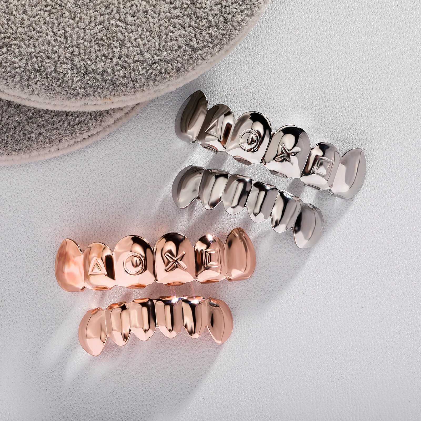 Hip Hop Rock Teeth Cs Teeth Decor Teeth Cover Case Grills Tooth C Rper Top Bottom Tooth Grills Custom Fit Teeth GrillzXJ241225