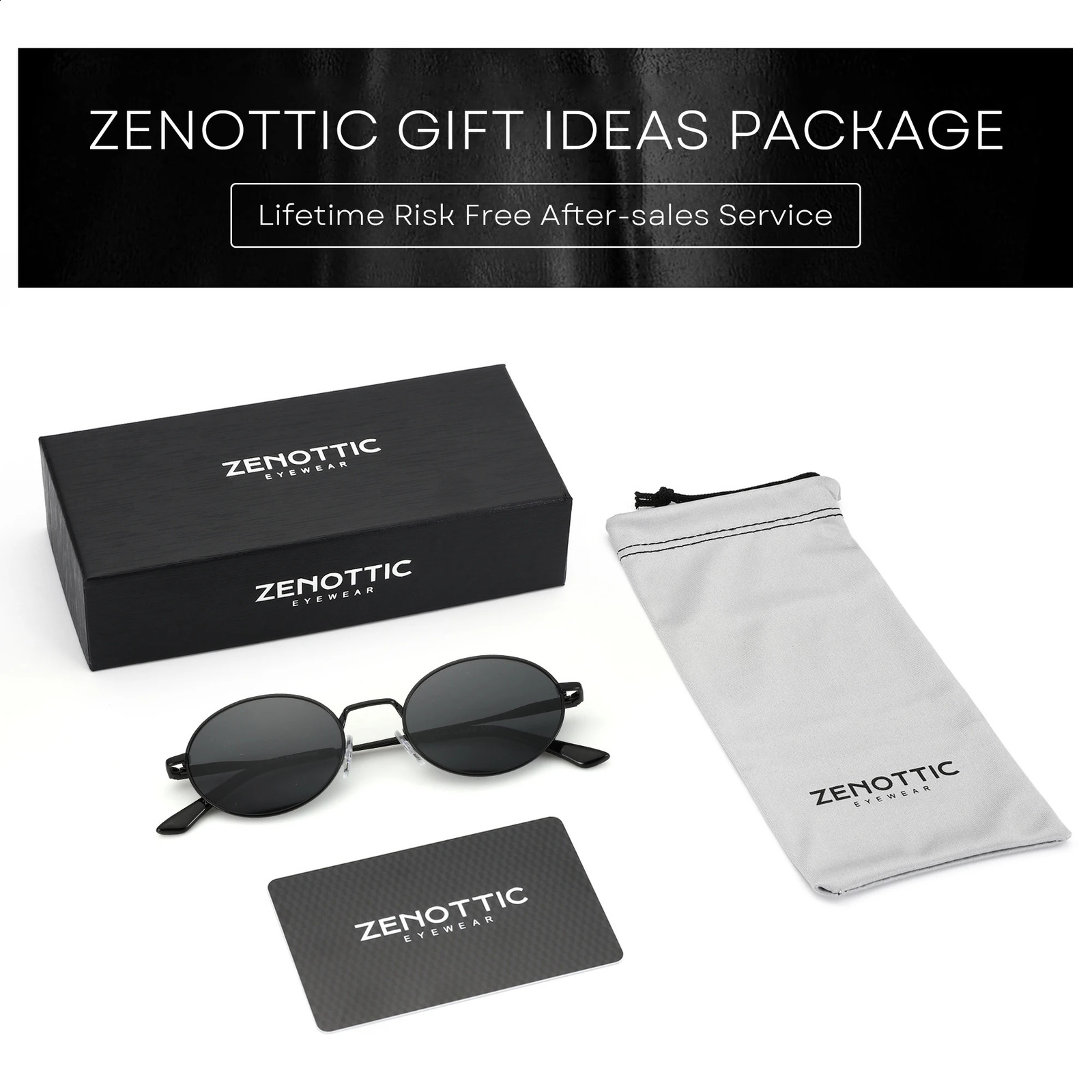 ZENOTTIC Retro Oval Polarized Sunglasses for Women Men Trendy Round Y2k Sunnies Small 90s Style Vintage Shades Sun Glasses 241224