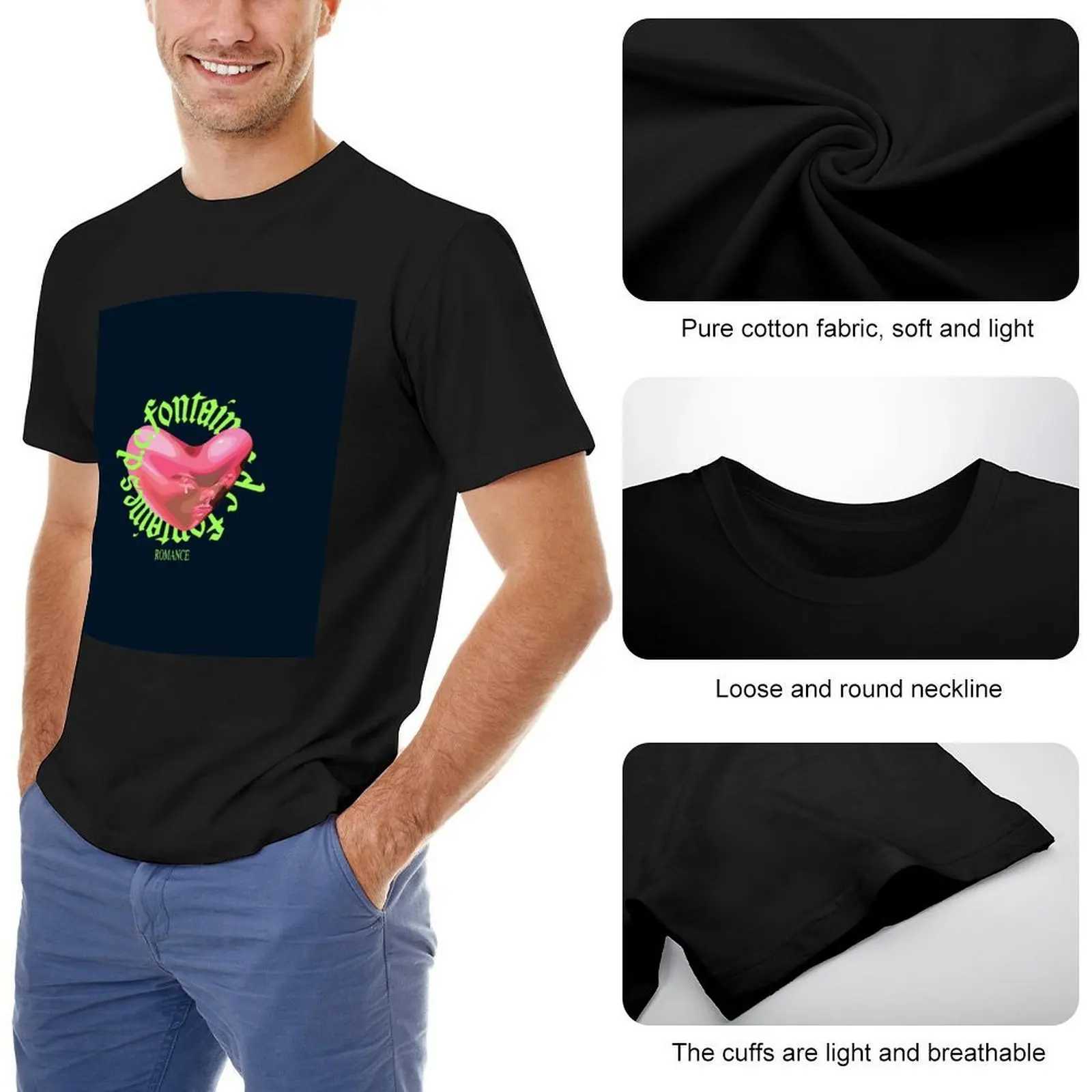 T-shirts Fontaines DC Romantic T-shirt Aesthetic Clothing Boys Animal Printed Solid Color Mens T-shirt W241225Y250119Z9L9