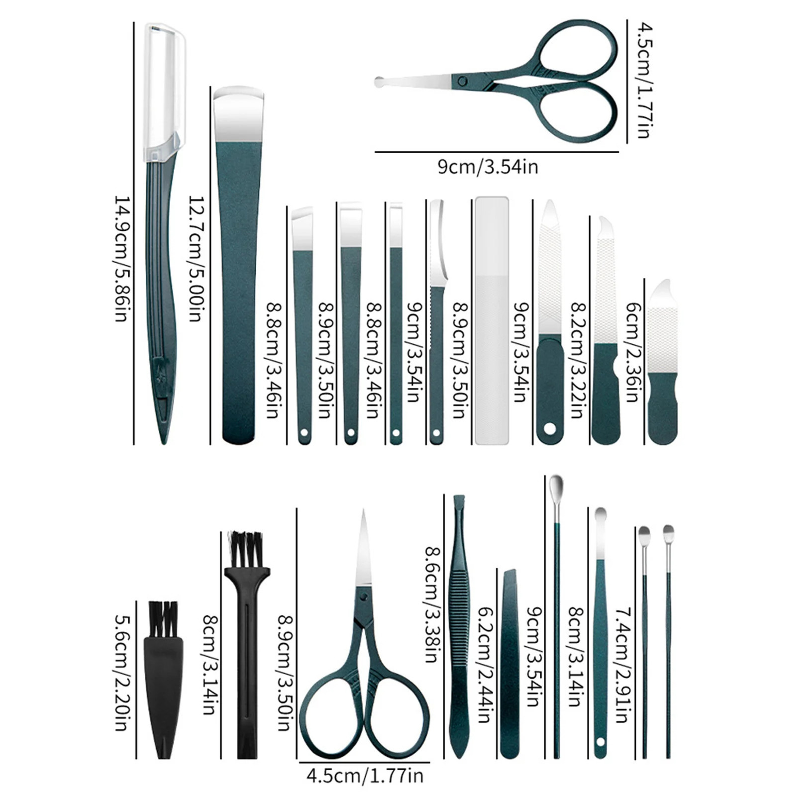 40PCS Professional Nail Clippers tool set Stainless Steel Pedicure Manicure Kit Wear-resistant Nails Art Scissor Nail Care Tools 241225