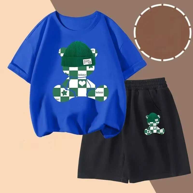 Clothing Sets Summer Baby Boy Clothes Set Children Girls Cartoon Bear Short Sleeve T-shirts Top and Shorts Bottom Suit Kid Casual TracksuitsY241225M1A