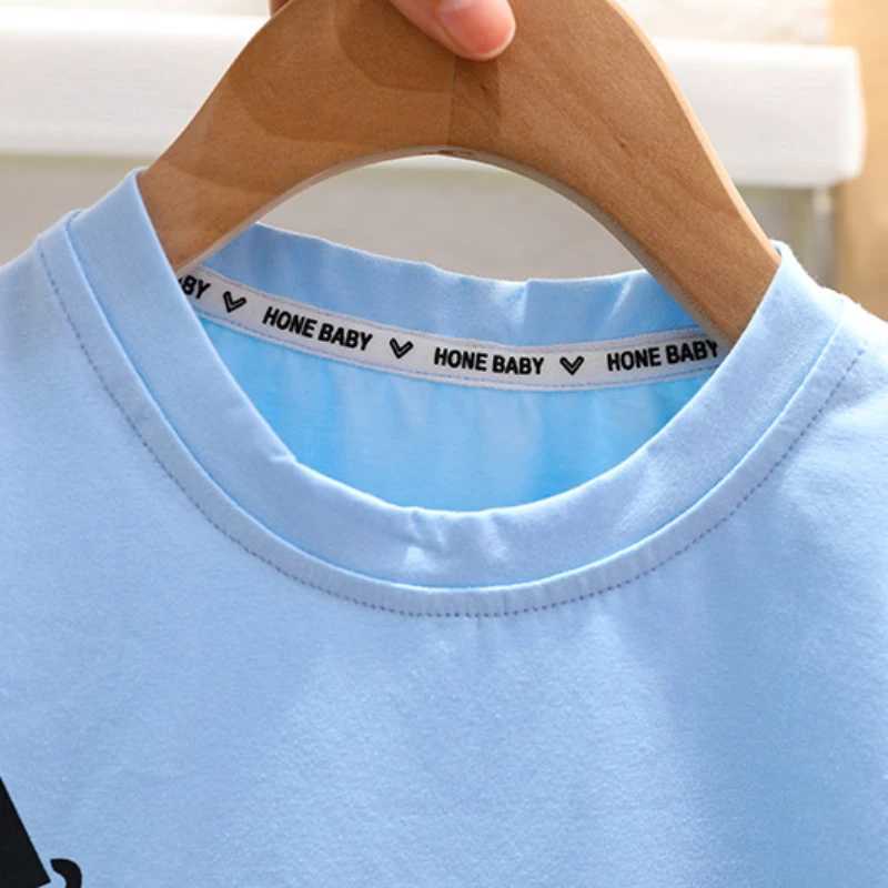 Clothing Sets Summer Baby Boy Clothes Set Kid Girl Letter Print Tshirts and Shorts 2 Pieces Suit Children Fashion Top Bottom Outfits with BagY241225IF