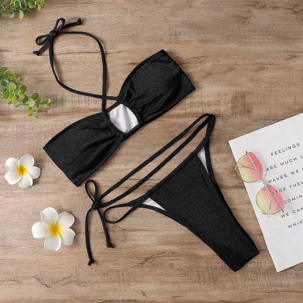 Sexy swimsuit womens 2022 new two-piece bikini womens swimsuit beach swimsuit womens split swimsuitW241225