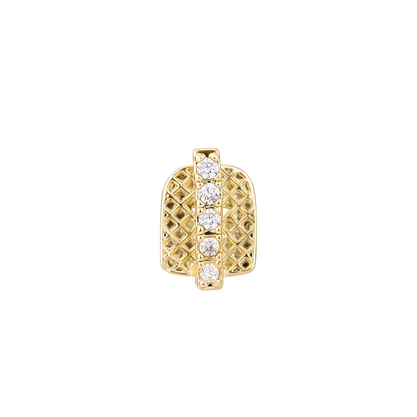 Single Vertical Bar Teeth Grillz Braces Hip Hop Hollow Tooth Cs Zircon Dental Grills For Women Men JewelryXJ241225