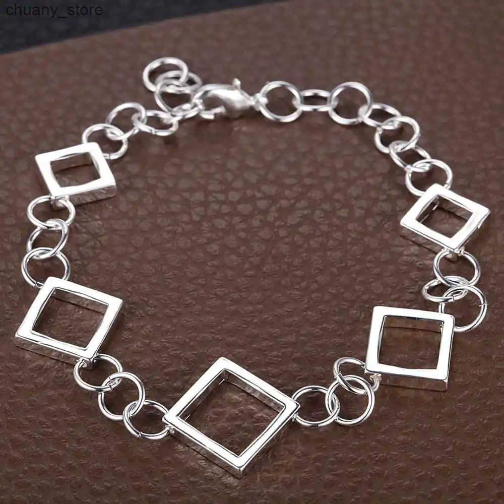 Chain 925 Sterling Silver Rose Flowe Nice Snake Chain High Quality For Women Men Fashion Jewelry Wedding Engagement Party L240910